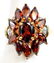 Ladies 10k Yellow Gold Garnet & Diamond Ring