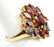 Ladies 10k Yellow Gold Garnet & Diamond Ring - 2