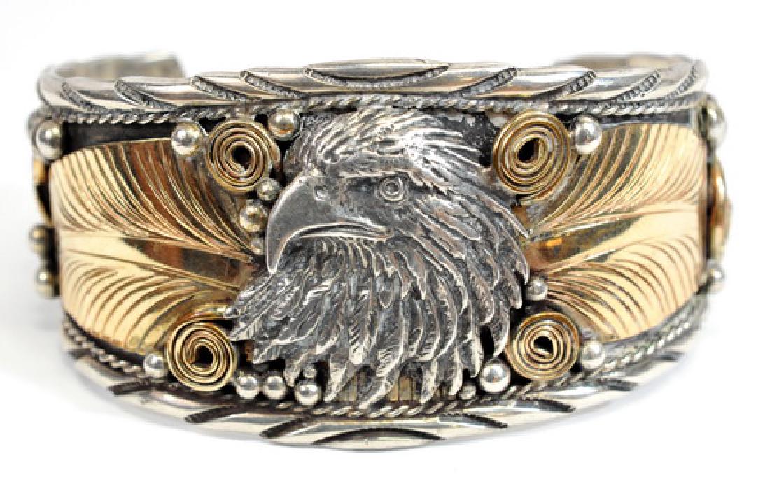 Sterling and Gold Eagle Bracelet (1 of 3)