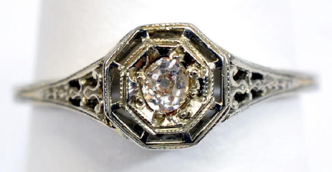 Antique Ladies 18Kt. White Gold Diamond Ring (1 of 3)