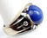 Men's 14k White Gold Diamond & Star Sapphire Ring - 2
