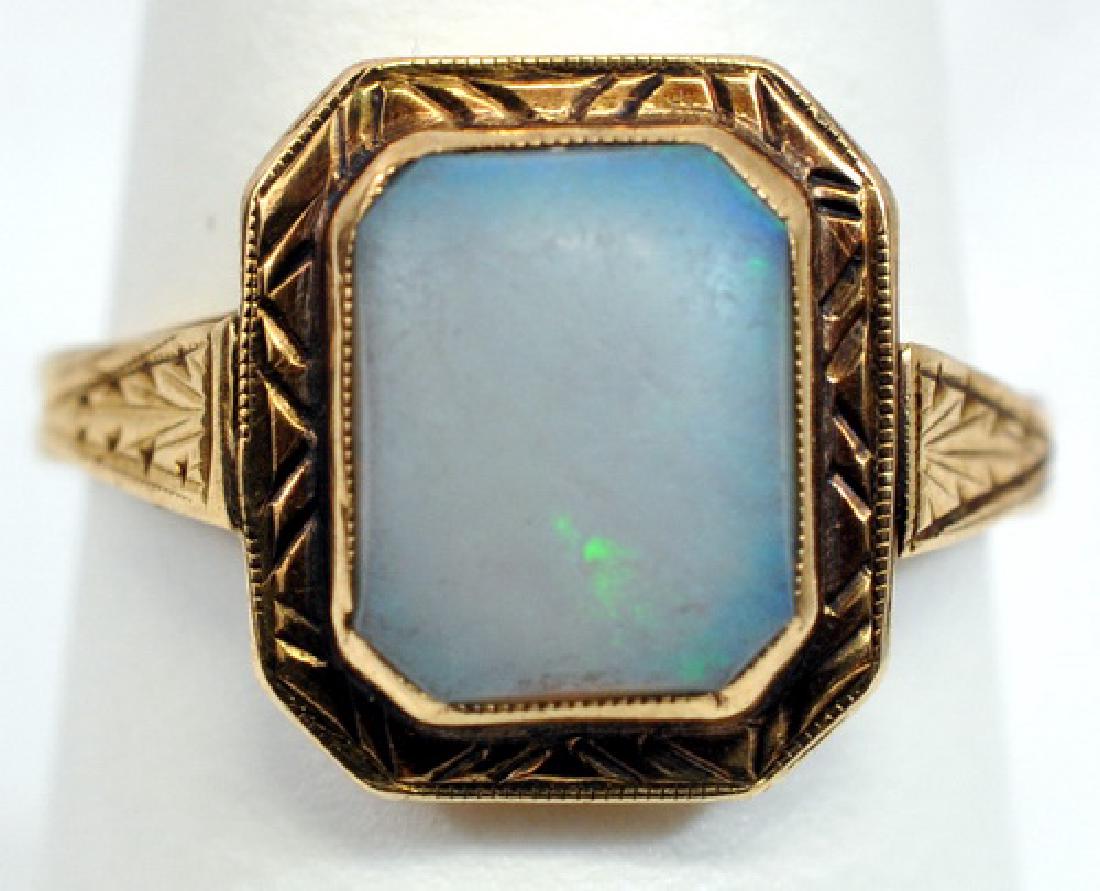 Antique Ladies 14k Yellow Gold Opal Ring Size 7 (1 of 3)