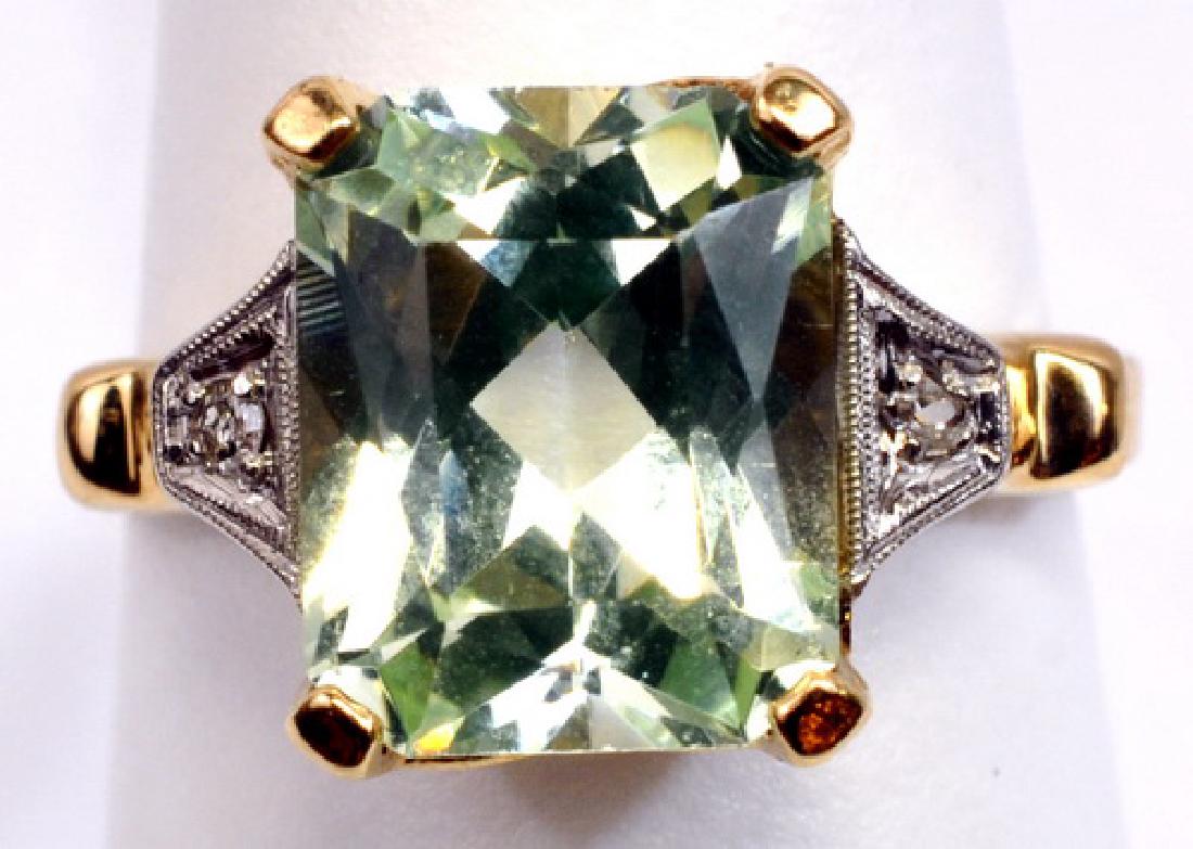 Ladies 10k Yellow Gold Gemstone & Diamond Ring (1 of 3)
