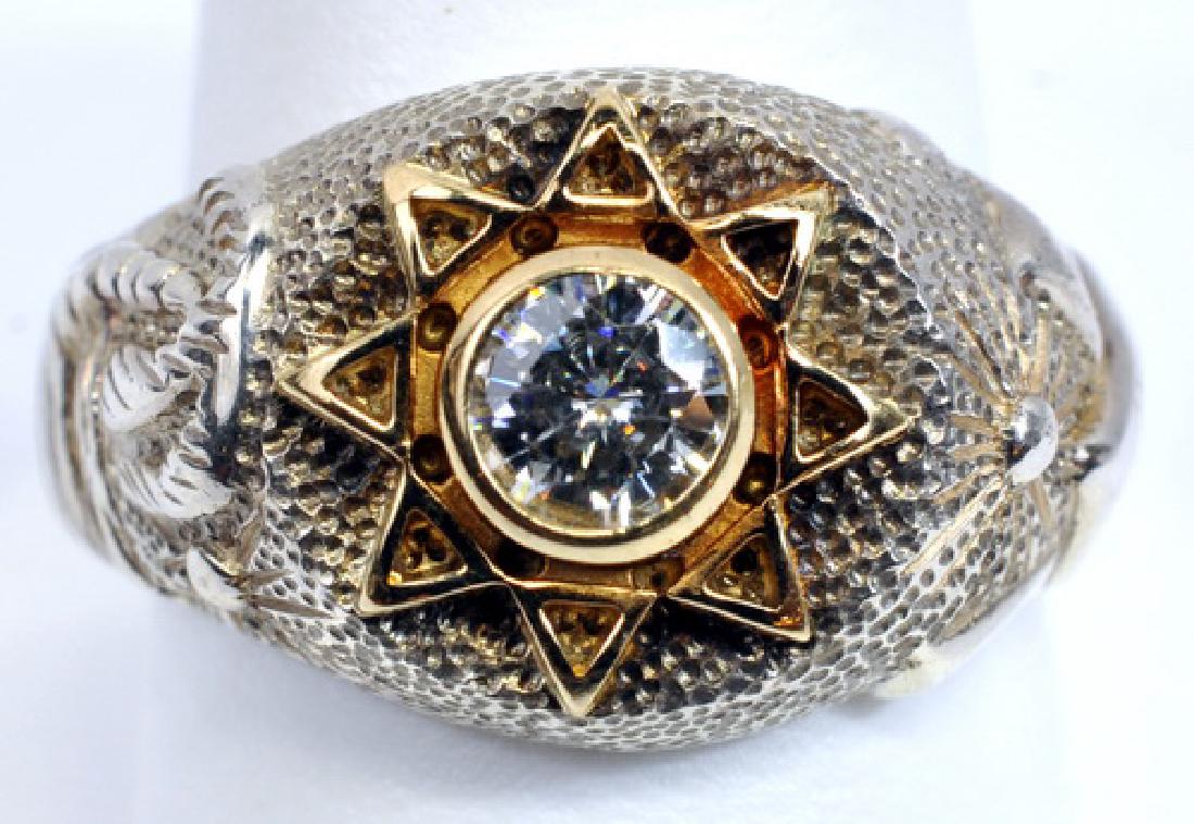 Men's 14k Gold & Sterling 1/2 Ct Moissanite Ring (1 of 3)