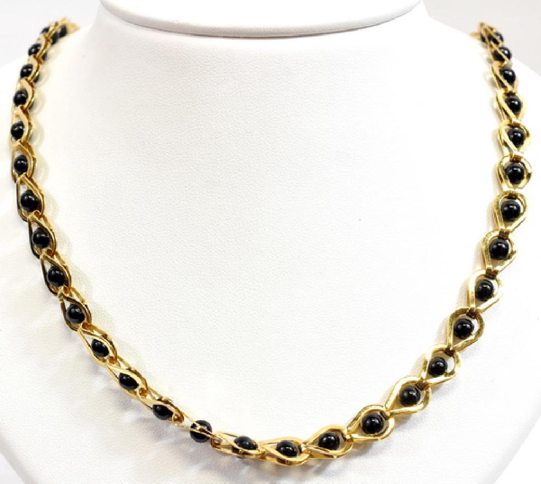 Ladies 18k Black Coral Necklace, Bracelet Earrings (1 of 3)