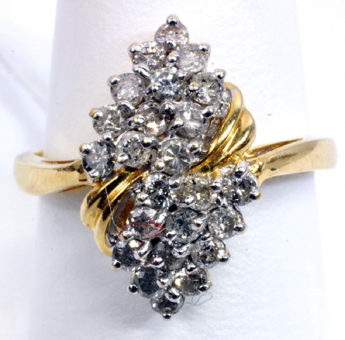 14kt. Gold Diamond Ladies Cluster Ring (1 of 3)