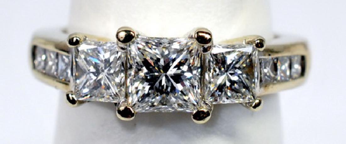 Ladies 14k White Gold Princess Cut Diamond Ring (1 of 4)