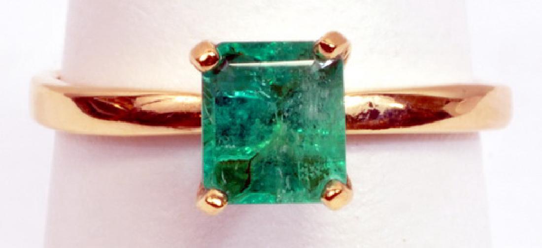 Ladies 14k Gold Emerald Ring & Earrings (1 of 3)