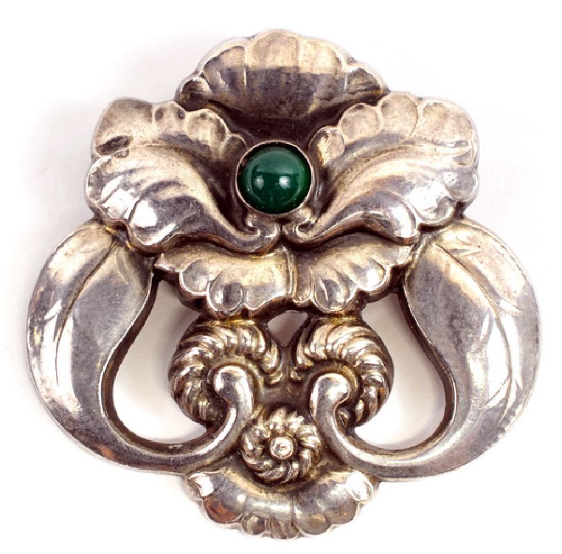 Sterling Jade Georg Jensen Brooch (1 of 3)
