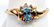Ladies 10k Yellow Gold Blue Topaz & Diamond Ring