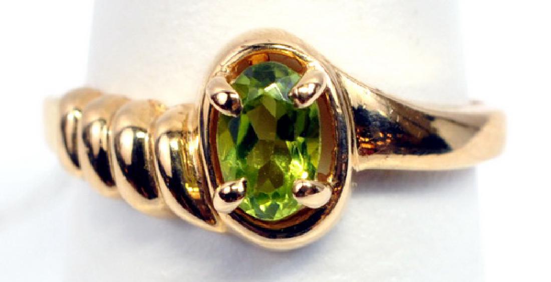 Ladies 14k Yellow Gold Peridot Ring Size 6 (1 of 3)