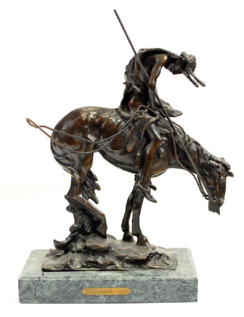 Bronze Statue "End of The Trail" By Fraser: On Marble base 13" overall