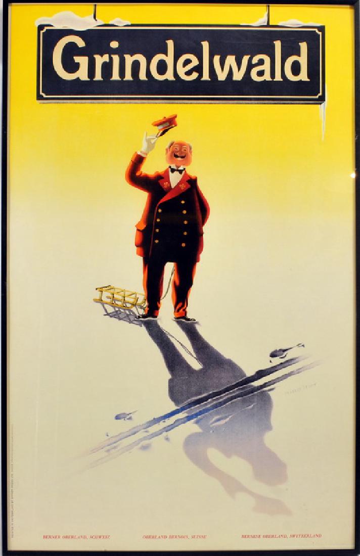 Herbert Leupin ( 1916-1999). Grindelward: 26" X 41" includes frame