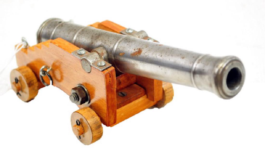Mina Model of 18th Century Wheeled Cannon: Made In Spain Black Powder Only 7" Ribbed Barrel