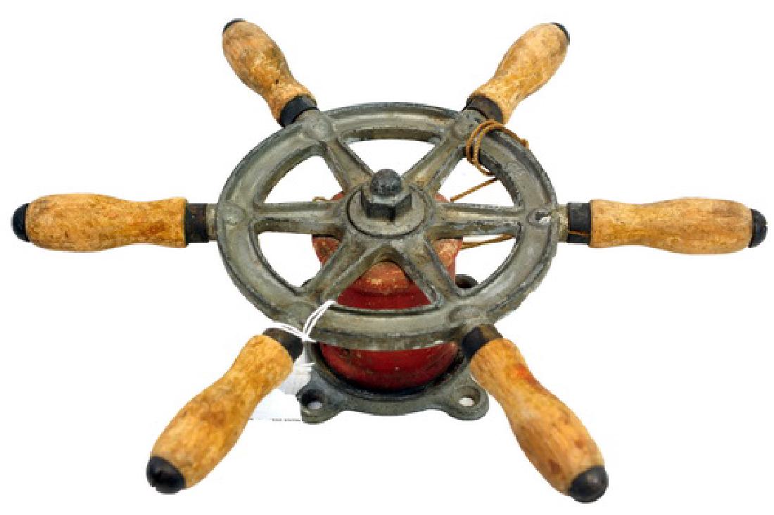 Antique Lobster boat Steering Wheel: 12" Wilcox And Critten