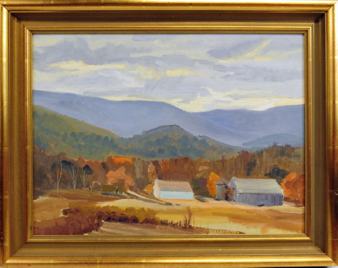 Oil On Board Western Mountains: From Estate Of James Elliot Saco Maine 19x14