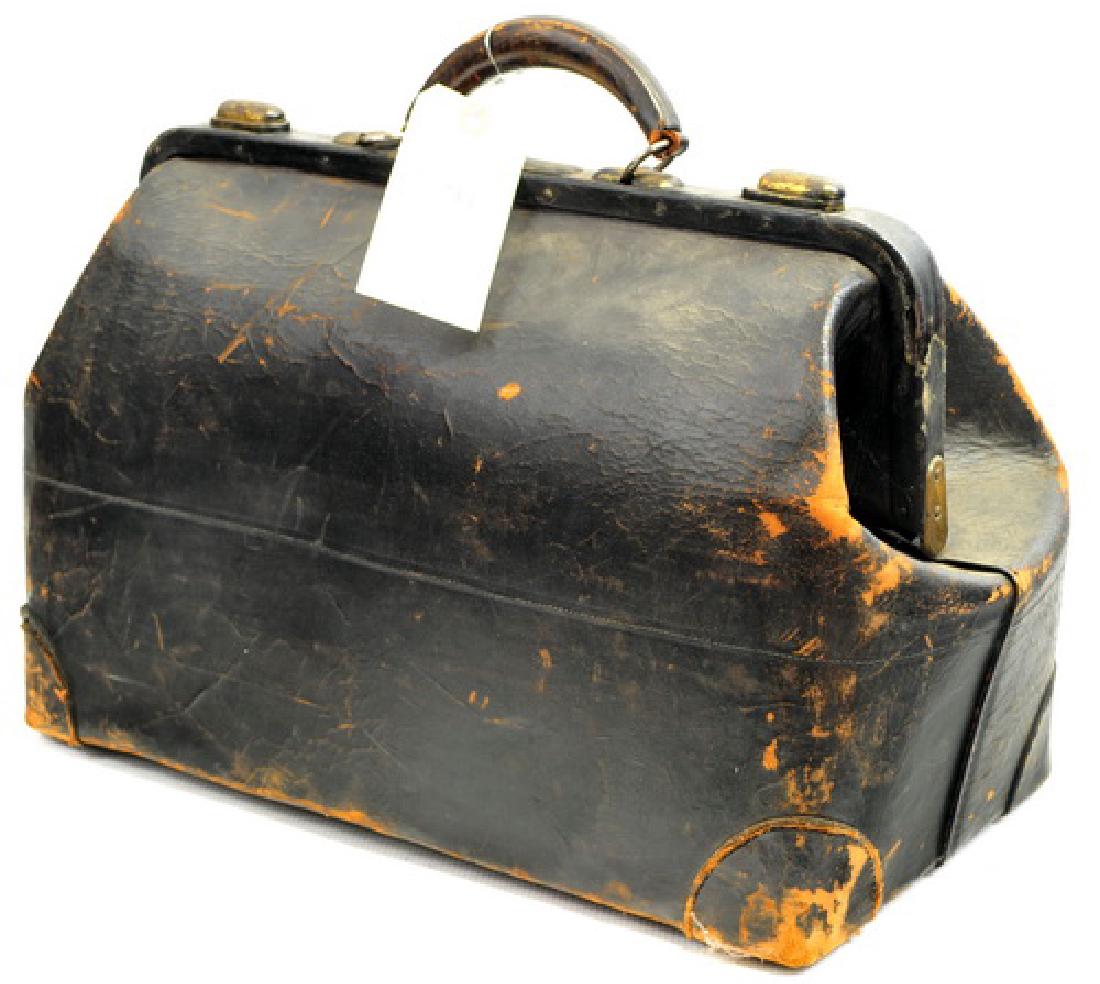 Antique Leather Doctor's Bag: Measures 19"