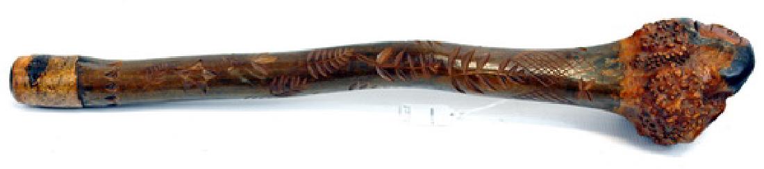 Vintage Folk Art War Club: Measures 22"