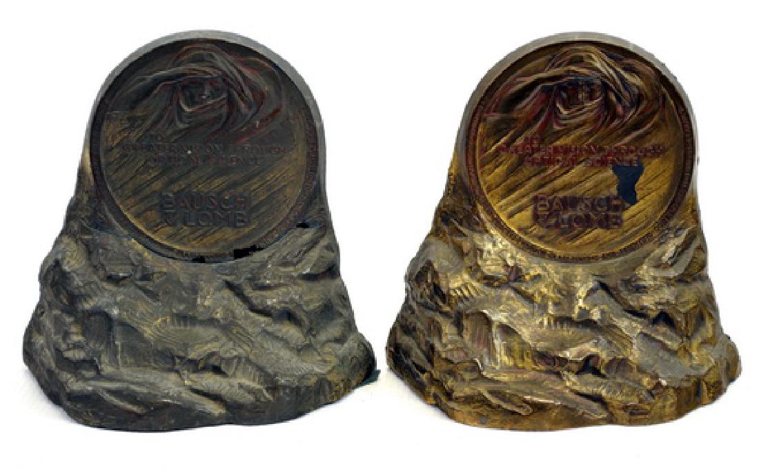Turn Of The Century Bausch And Lomb Bookends: Measures 6"