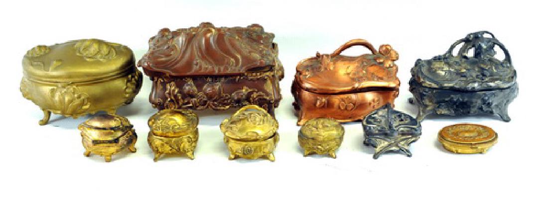 15 Decorative Trinket Boxes/metal/brass: Nb Rogers, Jv #633, Bnw 191, Jb 928