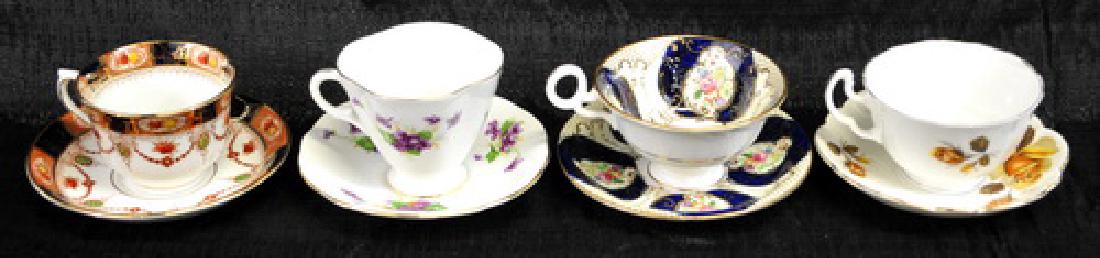 16 Cup and Saucer sets by Shelley bone china,: Royal Ascot, Taylor & Kent, Royal Crest, A.B.J. Grafton, Dorchester and more. 1 creamer and suar set