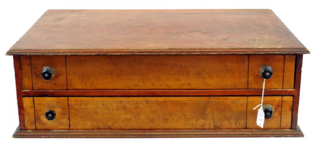 Antique wood Spool Cabinet: 26" X 18" X 8"
