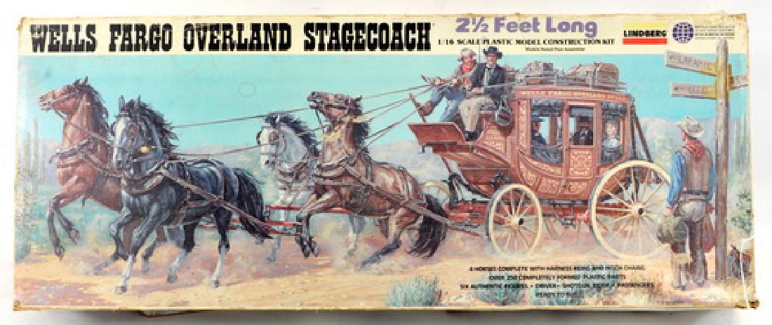 Wells Fargo Overland Stagecoach 2 1/2 Feet long: Model kit ready to be constructed, Still in its original box.
