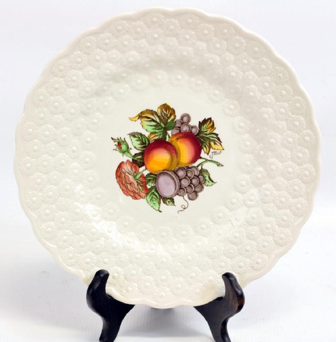 23 pieces of chinaware by Swallow, Spode.: 1 Floral Vase by R W, 1 Pressed glass Pastry stand, 1 Floral design on a frosted jar made in Italy