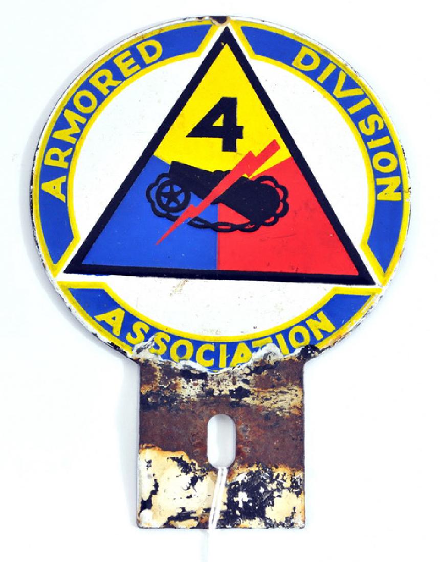 Porcelain 4th armored division Jeep: plate topper