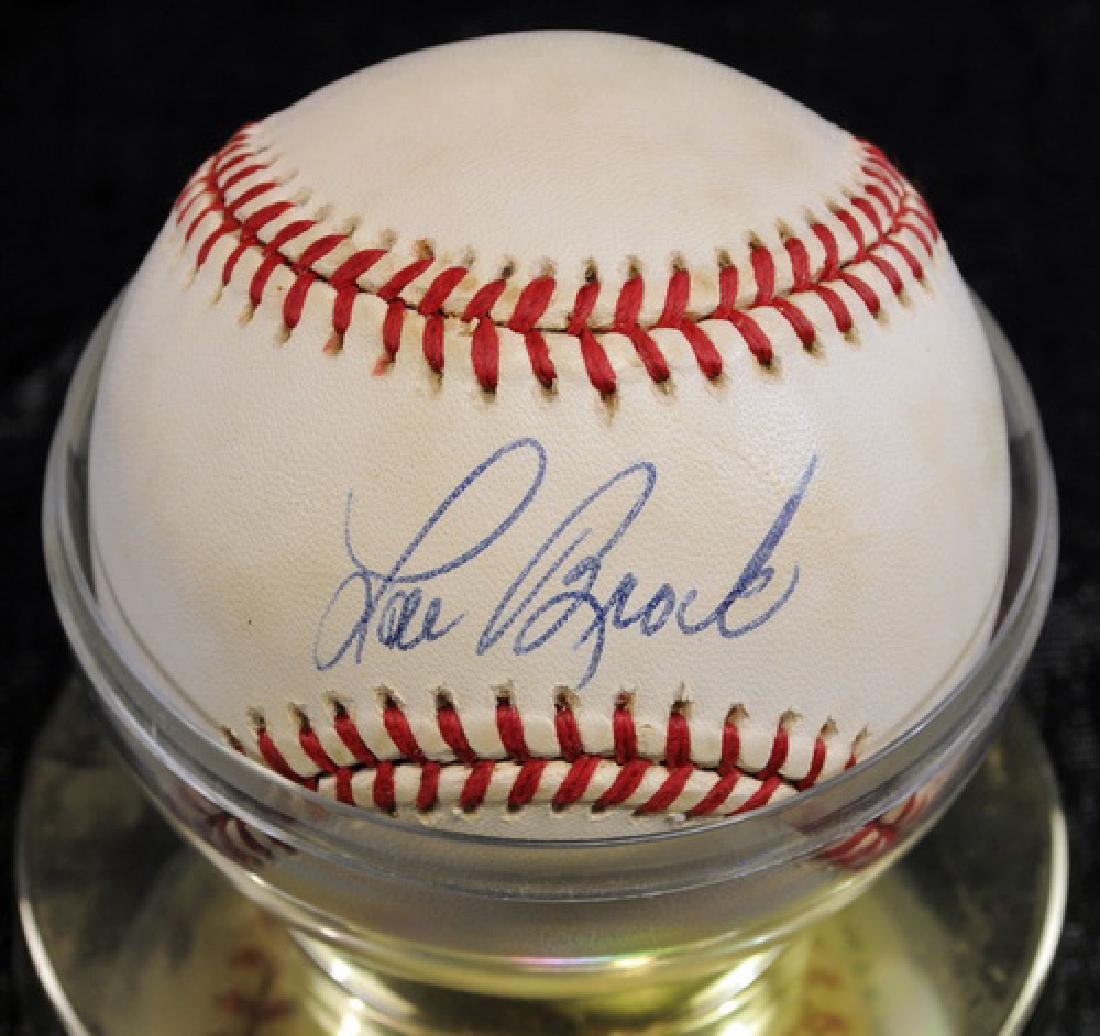 Lou Brock Signed Baseball Jsa Coa (1 of 2)
