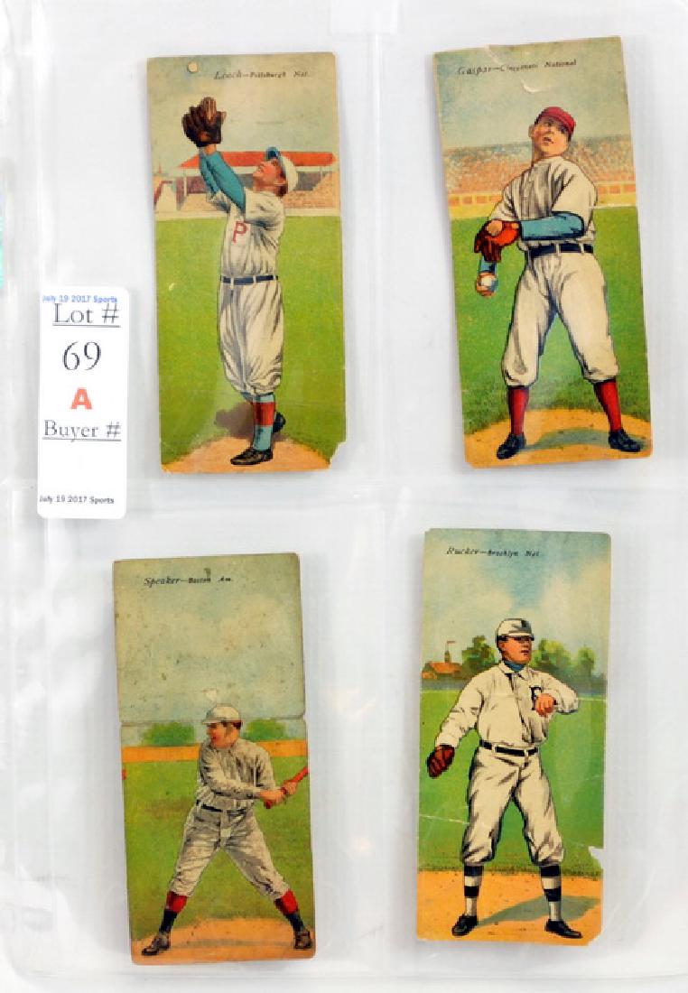 Four T201 Baseball Cards Speaker Others: Ungraded Leach, Rucker, Gasper And Speaker