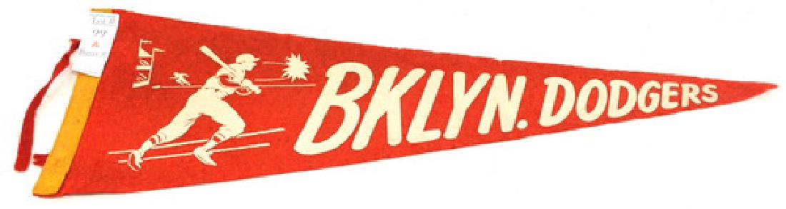 Vintage Brooklyn Dodgers Pennant: In As Found Condition