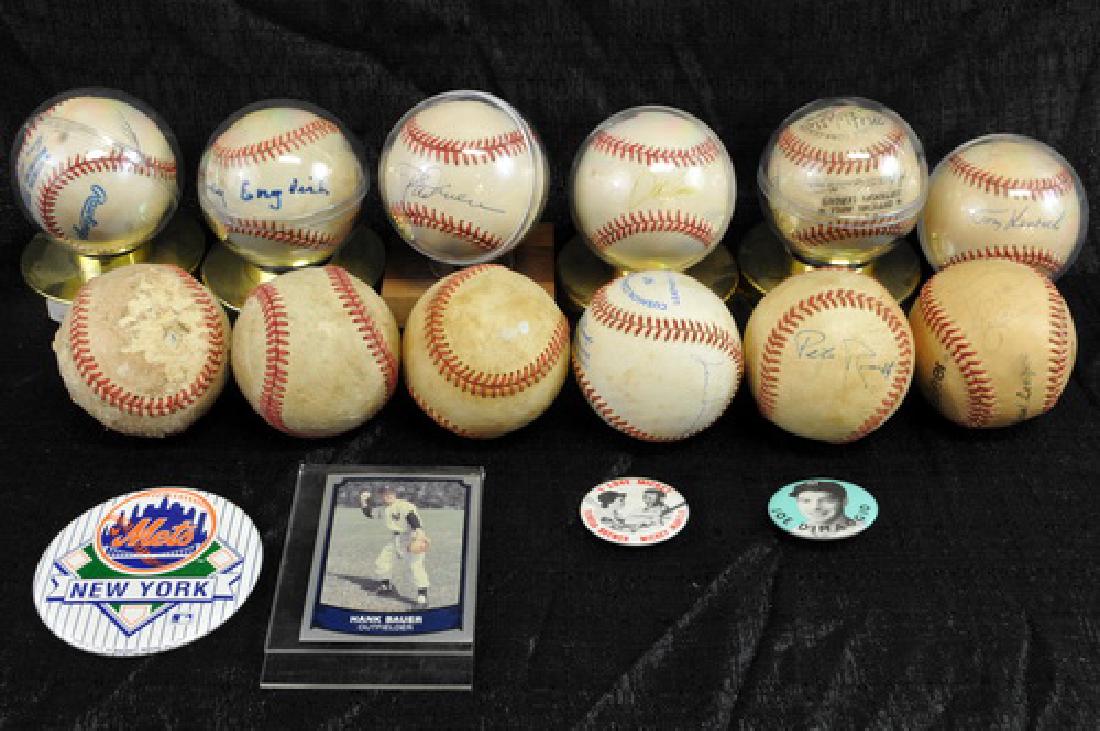 13 Vintage Baseballs And Pins (1 of 3)