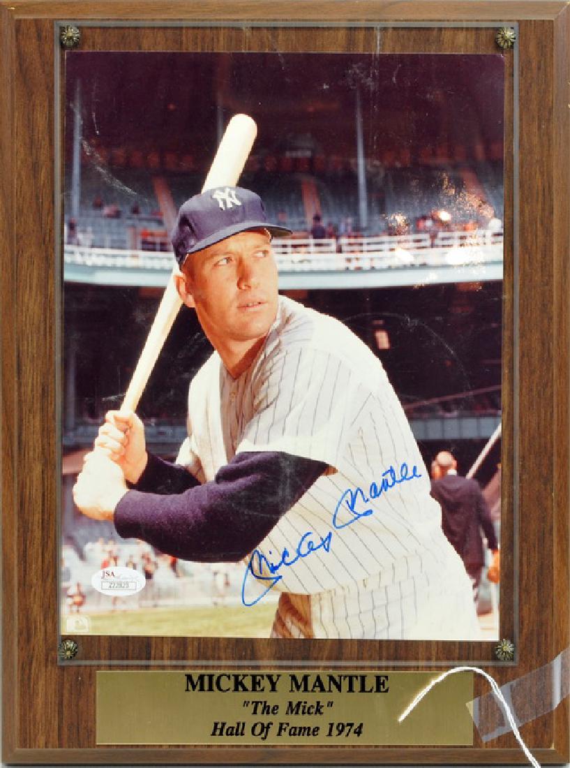 Mickey Mantle Signed Photo Plaque Jsa Loa (1 of 2)