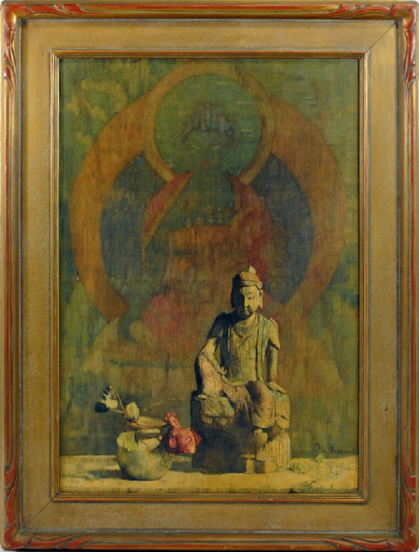Hovsep Pushman print carved frame Still Life Asian: 23 x16.