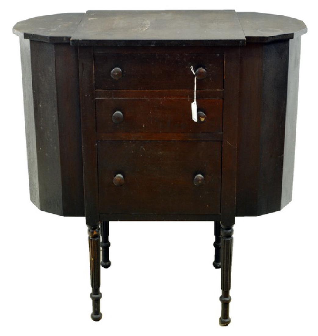 Antique Martha Washington pine sewing stand: 14 x 28 x 29.