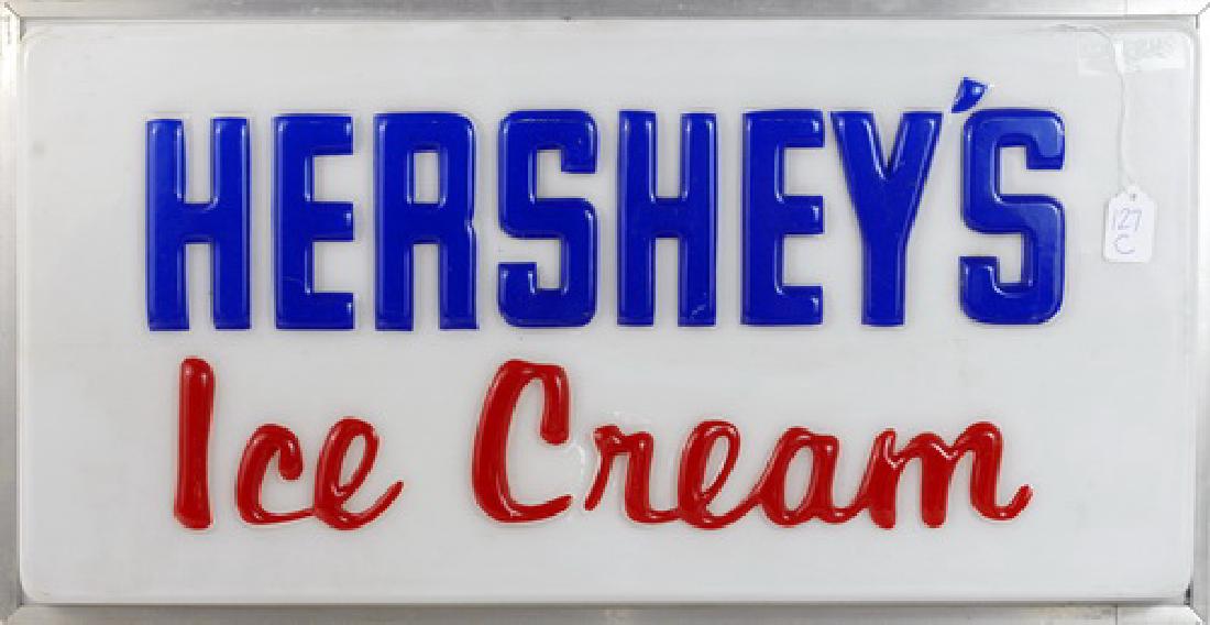 Original Hershey embossed version light up sign: 29 x 15.