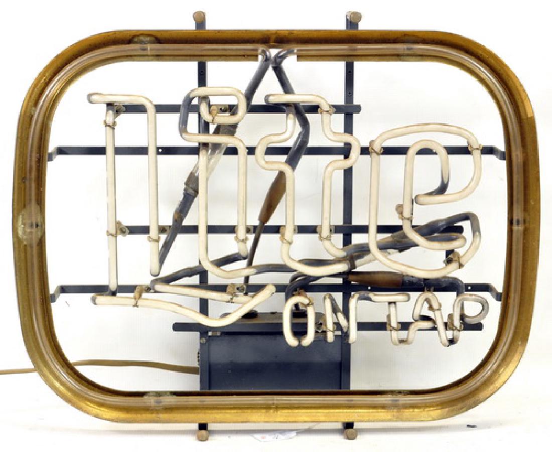 Lite Beer On Tap Sign: 21 x 16.