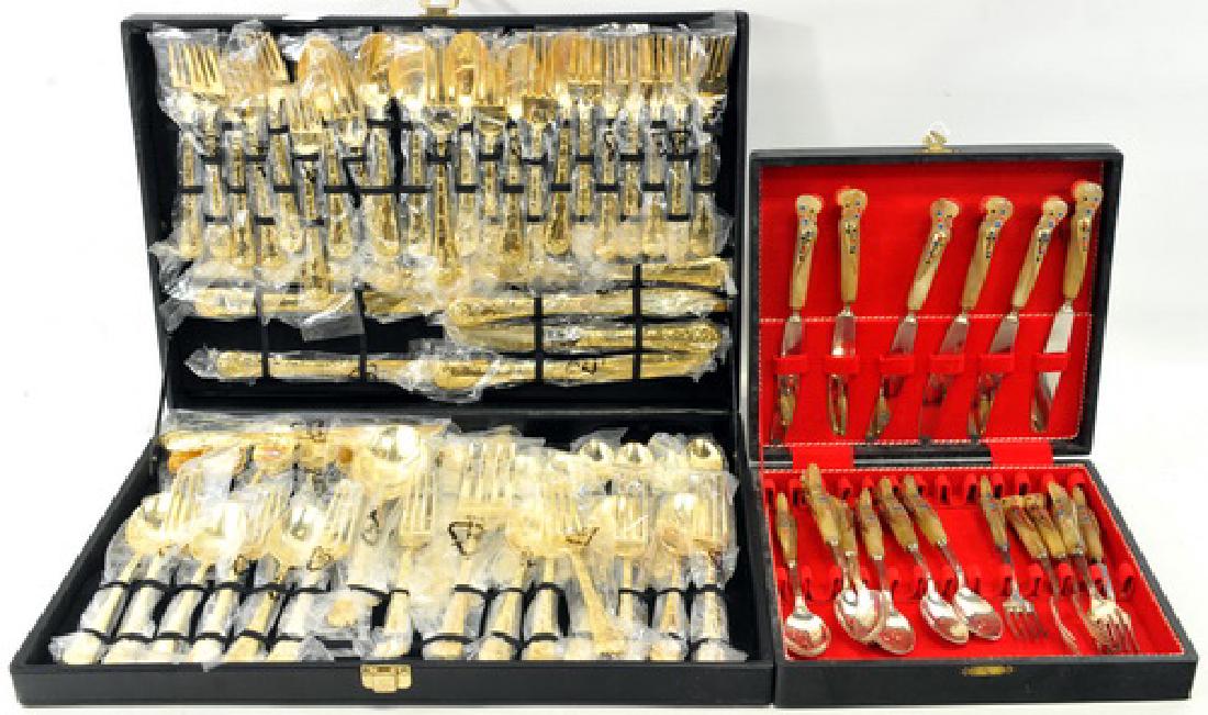 Wm Rogers & Son Enchanted: Rose Gold Plated Flatware Set, 62 Pieces, Never Been Opened. Small Novelty Collection Of Silverware With Rooster Heads In Case.