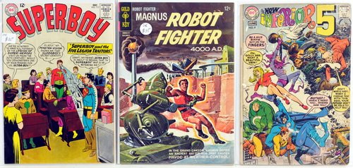 5 High Grade Vintage Comic Books: Robot Fighter, The New Inferior 5, Superboy(2), Superman Lois Lane