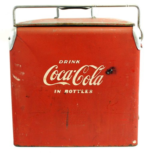 Original 1950's Coca Cola Picnic Cooler: In Good Condition, Complete