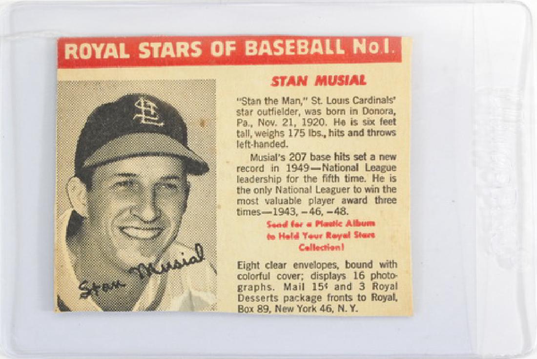 Royal Dessert Stan Musial Card: Hand Cut Card