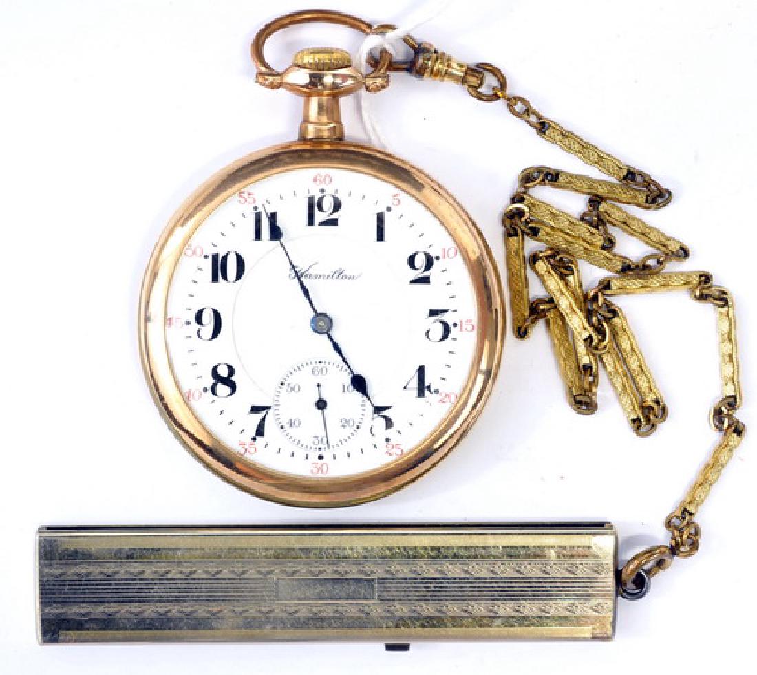 Hamilton Gold Filled Open Faced Pocket Watch (1 of 4)
