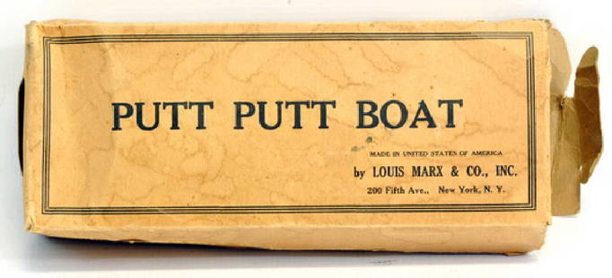 Putt  Boat: In original box by Louis Marx & Company, Included are the Original old instructions