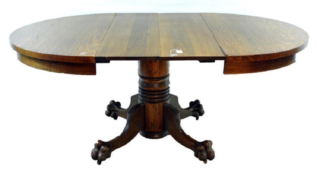 Antique round Oak claw foot pedestal (1 of 1)