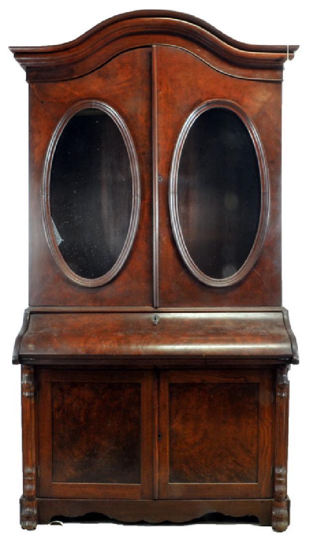 Two piece antique mahogany secretary desk (1 of 2)