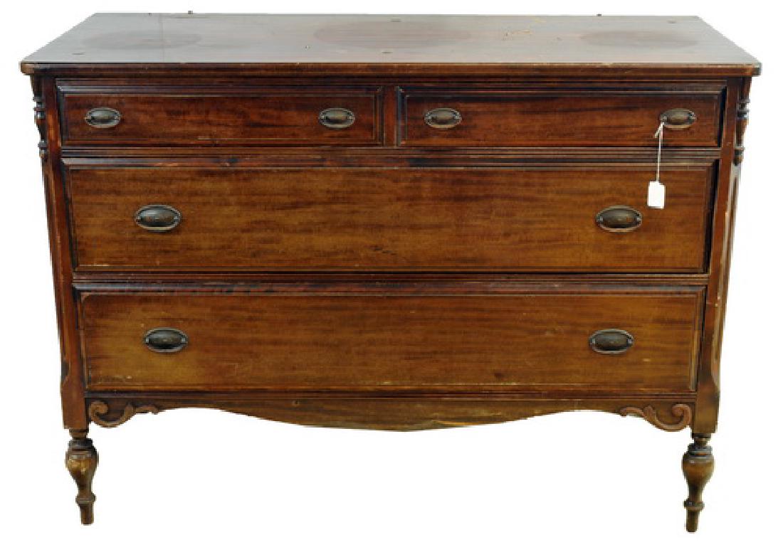 Antique mahogany two over two chest (1 of 1)