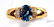 Ladies 10k Yellow Gold Blue Topaz & Diamond Ring