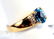 Ladies 10k Yellow Gold Blue Topaz & Diamond Ring - 2