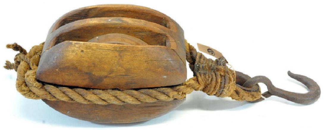 Antique Tall Ships Double Pulley Block (1 of 3)